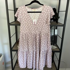 Jessica Simpson Floral Lavender Faux Wrap Dress